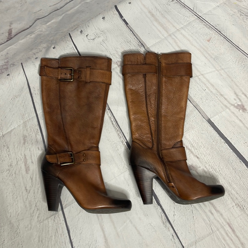 Arturo Chiang Bethina Tall Brown Heeled Boots Womens Sz 8.5! - Picture 1 of 10